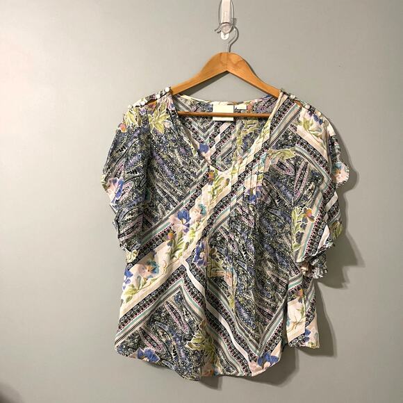 Maeve Top Size 0 Medium Floral Flutter Sleeve Maya - Picture 3 of 10